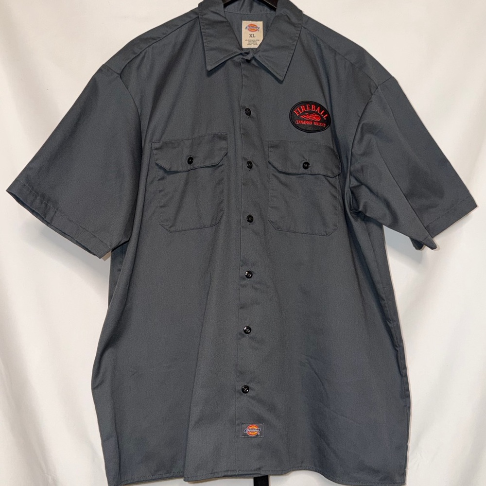 Dickies Fireball Charcoal Button Down Short Sleeve Shirt